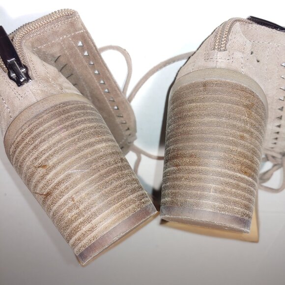 Vince Camuto TARITA Leather Cutout Lace-Up Sandals Size 9 Tan - Picture 10 of 11